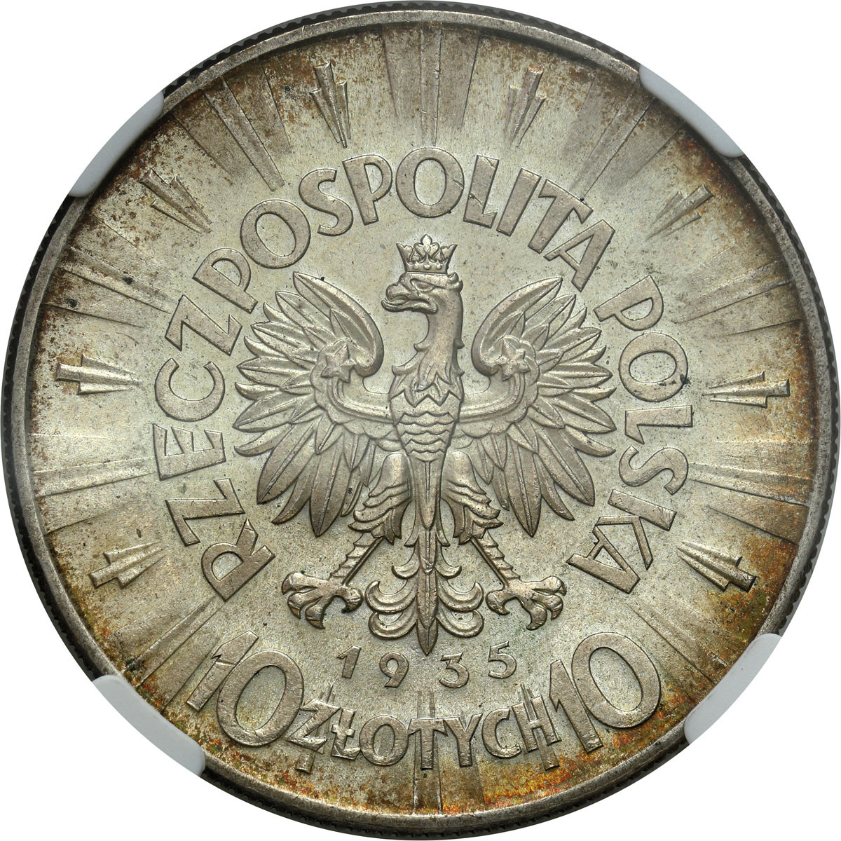 II RP. 10 złotych 1935 Piłsudski NGC MS64 (2 MAX) - WYŚMIENITE
